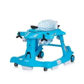 CHIPOLINO Chodítko interaktivní Airplane 3v1 modrá / od 6 měsíců (PRAP02403BL)