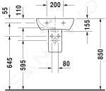 DURAVIT - ME by Starck Umývátko 450x320 mm, s přepadem, s otvorem pro baterii, bílá 0719450000