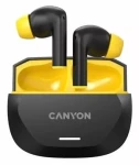 CANYON Hexagon 7 černo-žlutá / Bezdrátová sluchátka do uší / ANC / Bluetooth 5.4 / výdrž 27h (CNS-TWS7BY)