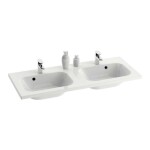 RAVAK - Chrome Dvojumyvadlo 120x49 cm, se 2 otvory pro baterie, bílá XJG01112000