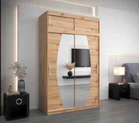 Šatní skříň Abi E0 s nástavcem Barva korpusu: Dub artisan, Rozměry: 150 cm, Dveře: Dub artisan