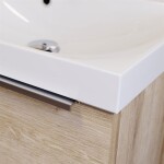 MEREO - Mailo, koupelnová skříňka s keramickým umyvadlem 81 cm, šedá mat, černé madlo CN571B