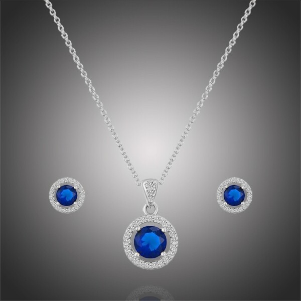 Souprava šperků Swarovski Elements Isabelle, Modrá 40 cm + 5 cm (prodloužení)
