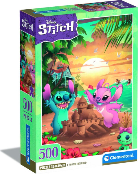 Puzzle Disney: Stitch & Angel 500 dílků - Clementoni