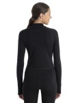 Dámské merino tričko s dlouhým rukávem ICEBREAKER Wmns 300 MerinoFinePolar LS Half Zip, Black velikost: XL