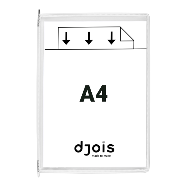 Djois závěsný rámeček s kapsou, A4, otevřený shora, bílý, 10 ks