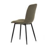 Židle jídelní, hnědá látka, nohy černý kov