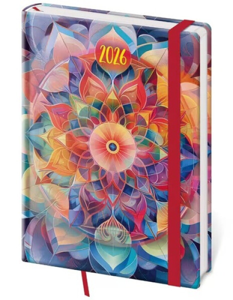 Diář 2026 denní A5 Vario - Kaleidoscope s gumičkou