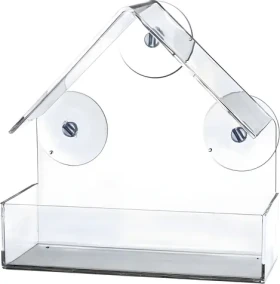 TRIXIE Průhledné krmítko na okno 225 ml / Krmítko pro ptáky / Přísavky / 15 x 15 x 6 cm (TX-55610)