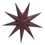 House Doctor Závěsná svítící hvězda Point Star Burgundy 60 cm, hnědá barva, papír