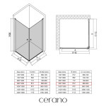CERANO - Sprchový kout Antelo Duo L/P - 6 mm - chrom, transparentní sklo - 90x90x190 - otočný CER-433293