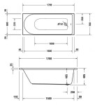DURAVIT - D-Neo Vana 170x70 cm, bílá 700478000000000