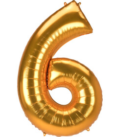 Obří balónek číslo 6 zlatý 137 cm x 86 cm Amscan Obří balónek číslo 6 zlatý 137 cm x 86 cm Amscan