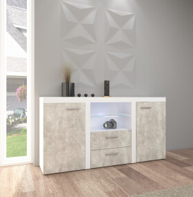 FRONTI Komoda RUMBA 2F 2S Bílá + beton