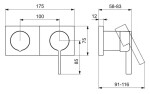 HANSA - Loft Baterie pod omítku pro 2 spotřebiče, chrom 57649583