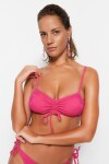 Trendyol Fuchsia Tunnel Bikini Top bez ramínek