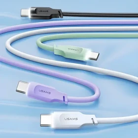 USAMS SJ567 Lithe Series fialová / Rychlý nabíjecí a datový kabel / USB-C - USB-C / 100W / 1,2 m (SJ567USB03)