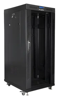 Lanberg FF01-8027-12BL černá / Stojanový rozvaděč / 19" / 27U / 800x1000 mm / Skleněné dveře / LCD displej (FF01-8027-12BL)