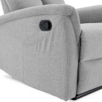 Relaxační křeslo, manuální ovládání, světle šedá látka