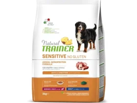 Trainer Natural Sensitive No gluten Adult Medium/Maxi kachna 3kg / Kompletní krmivo pro střední a velká plemena psů (8059149252445)