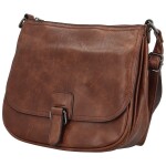 Trendy dámská koženková crossbody kabelka Gertha, tmavě hnědá
