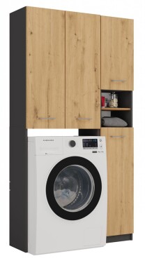 FRONTI Koupelnová skříňka MARPOL DD Antracit + dub artisan
