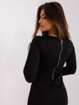 Černé jednoduché mikinové šaty se zapínáním na zip