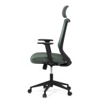 Židle kancelářská, zelená MESH síťovina, zelená látka, plastový kříž, synchronní mechanismus, kolečka pro tvrdé povrchy