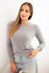 Dámský svetr z alpaky s kulatým výstřihem šedý UNI