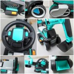 Mamido Dětský elektrický bagr C3 modrý