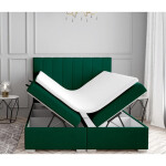 Čalouněná postel Lara 160x200, zelená, vč. matrace a topperu