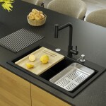 Quadron - Granitový dřez MARC 110 WORKSTATION Black Měď HQM7650U7_PVDC1