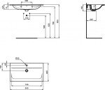 IDEAL STANDARD Umyvadlo nábytkové přepadem, otvor pro baterii, bílá E027901