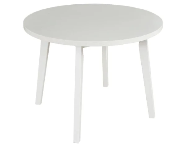 Kulatý jídelní stůl Norveg 100 cm, bělená borovice/bílý