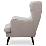 Křeslo, krémová látka, nohy buk