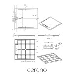 CERANO - Sprchová vanička čtvercová Loro - litý mramor - bílá matná - 100x100x3,5 CER-437090