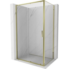 MEXEN/S - Exo sprchový kout, posuvné dveře 100 x 75, transparent, zlato 8151-100-075-50-00