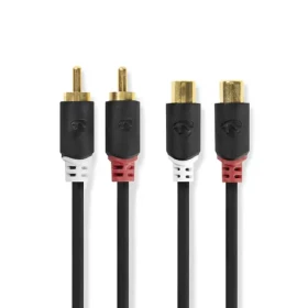 Nedis Stereo Audio kabel 2x RCA (M) - 2x RCA (F) 2.00 m černá (CABW24205AT20)