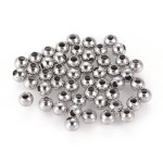 Korálek z nerezové oceli - dutý - platinový - ∅ 6 mm - 1 ks
