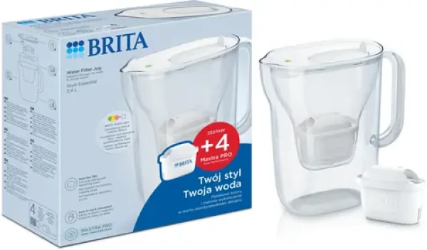 Brita Style Essential bílá / Filtrační konvice / 2,4 l / MAXTRA+ / vč. 4 filtrů MX Pro Pure Performance (1059261)