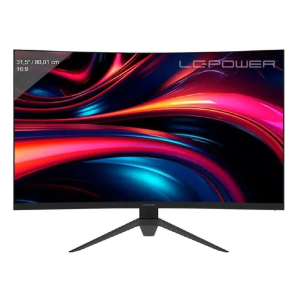 31.5" LC-Power LC-M32QC černá / Monitor / zakřivený / VA / QHD / 180 Hz / 1 ms / 3500:1 / 2× HDMI + 2× DP / VESA (LC-M32QC)