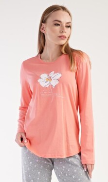 Dámské pyžamo dlouhé Vienetta Secret Květ
