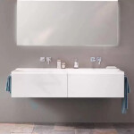 GEBERIT - Xeno 2 Dvojumyvadlo 1600x480 mm, bez otvoru pro baterii, bez přepadu, alpská bílá 500.278.00.1