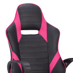 Herní křeslo, potah kombinace černé a růžové ekokůže, houpací mechanismus