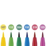 Popisovač Faber-Castell Pitt Artist Pen Brush 6 ks, hrot B, jarní odstíny