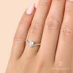 Royal Fashion prsten 14k zlato Vermeil GU-DR20232R-ROSEGOLD-MOONSTONE-TOPAZ Velikost: 9 (EU: 59-60)