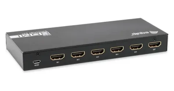 Equip HDMI přepínač 5:1 černý / Přepínač / HDMI 2.0 / 5 vstupů / 4K 60Hz / 18 Gbps / dálkové ovládání (332726)