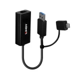 Lindy 43412 / Síťový adaptér / USB 3.2 Gen 1 / Gigabit Ethernet / RJ-45 / ASIX AX88179 (43412)