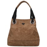 Módní dámská koženková kabelka na rameno Harieta, hnědá