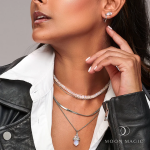 Royal Fashion stříbrné náušnice MOON-ED-05-TOPAZ-SILVER